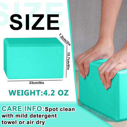 20 Pcs Yoga Blocks Bulk 9''x6''x3'' High Density EVA Foam Blocks for Exercise Pilates Meditation, Lightweight Non-slip Surface, Improve Strength Balance Flexibility