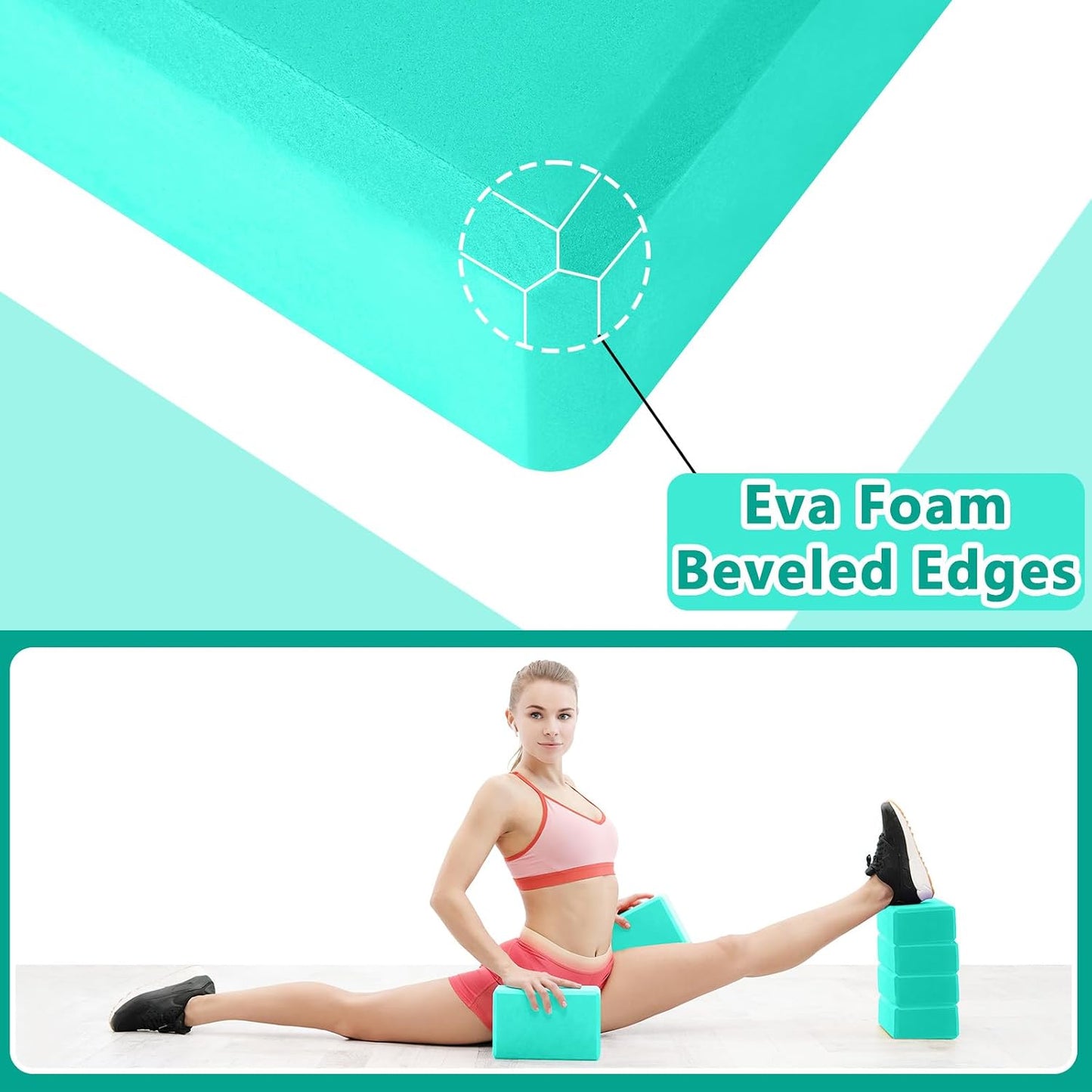 20 Pcs Yoga Blocks Bulk 9''x6''x3'' High Density EVA Foam Blocks for Exercise Pilates Meditation, Lightweight Non-slip Surface, Improve Strength Balance Flexibility
