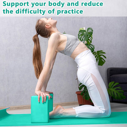 20 Pcs Yoga Blocks Bulk 9''x6''x3'' High Density EVA Foam Blocks for Exercise Pilates Meditation, Lightweight Non-slip Surface, Improve Strength Balance Flexibility