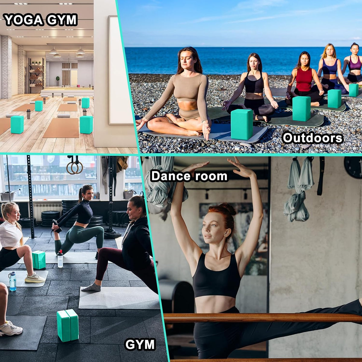 20 Pcs Yoga Blocks Bulk 9''x6''x3'' High Density EVA Foam Blocks for Exercise Pilates Meditation, Lightweight Non-slip Surface, Improve Strength Balance Flexibility