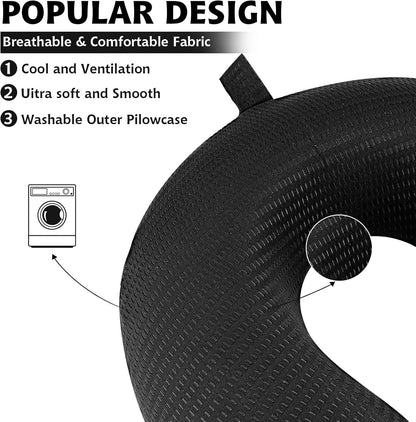 Neck Pillow Replacement Cover Travel U Neck Pillow Case Cover Travel Neck Pillow Cover Pillow, 13.39‘’ U Shaped Neck Pillow Washable Cover, Airplane Pillow Cover (Only Pillow Covers, no Filler)
