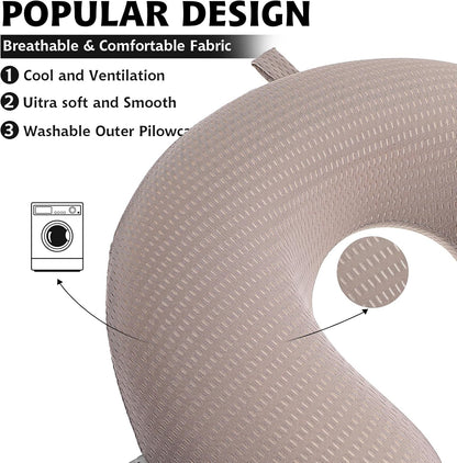 Neck Pillow Replacement Cover Travel U Neck Pillow Case Cover Travel Neck Pillow Cover Pillow, 13.39‘’ U Shaped Neck Pillow Washable Cover, Airplane Pillow Cover (Only Pillow Covers, no Filler)