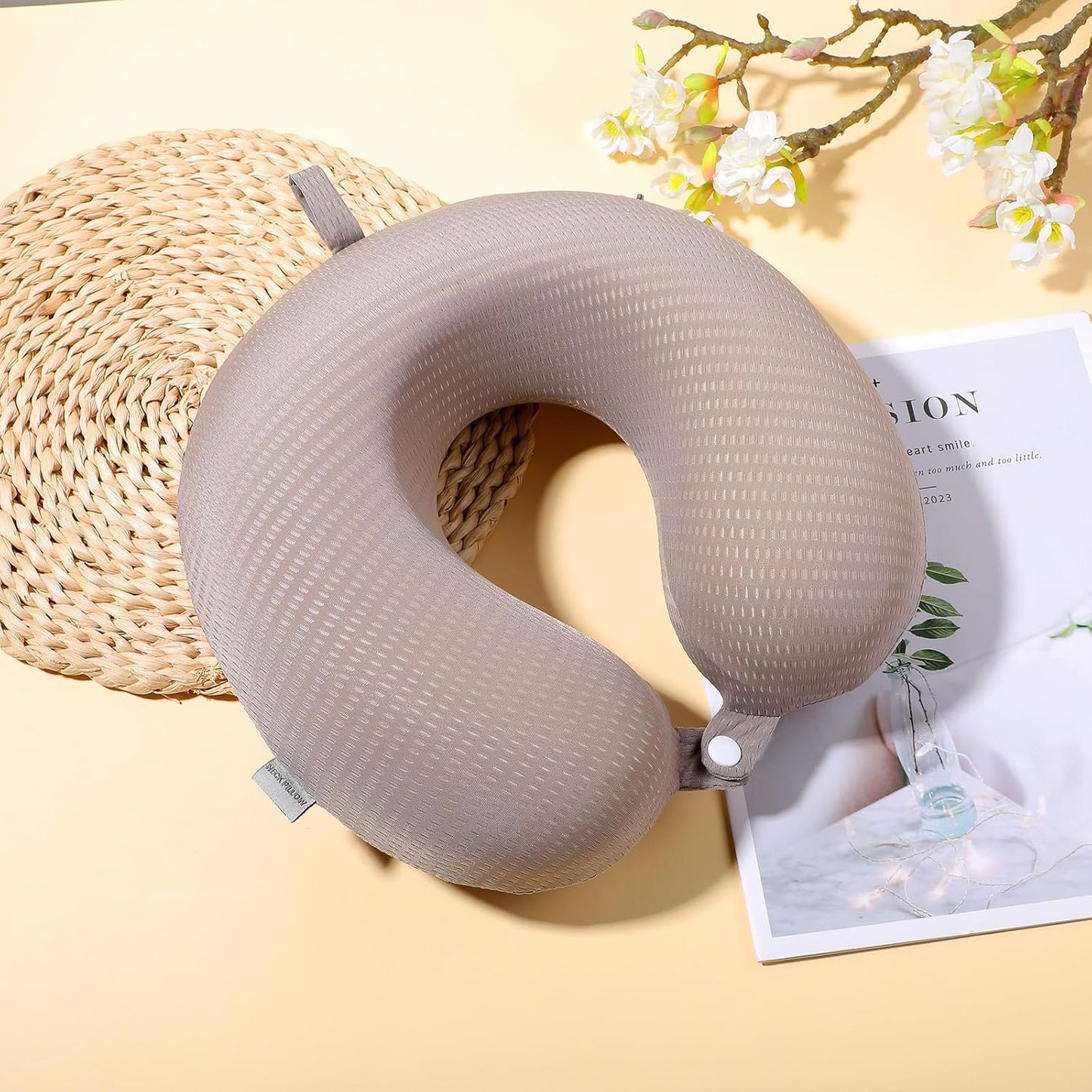 Neck Pillow Replacement Cover Travel U Neck Pillow Case Cover Travel Neck Pillow Cover Pillow, 13.39‘’ U Shaped Neck Pillow Washable Cover, Airplane Pillow Cover (Only Pillow Covers, no Filler)