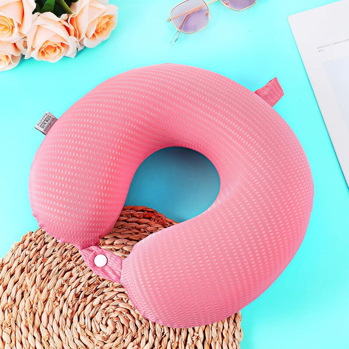 Neck Pillow Replacement Cover Travel U Neck Pillow Case Cover Travel Neck Pillow Cover Pillow, 13.39‘’ U Shaped Neck Pillow Washable Cover, Airplane Pillow Cover (Only Pillow Covers, no Filler)