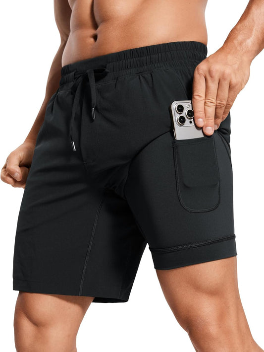 2 in 1 Running Shorts 7" | Lightweight, Quick Dry, Workout, Pockets, for Men