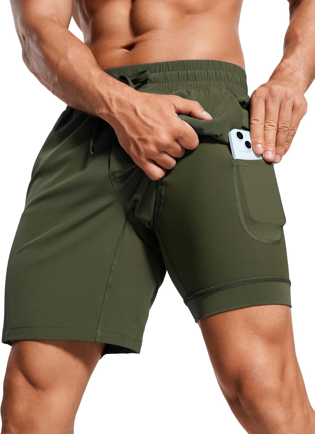 2 in 1 Running Shorts 7" | Lightweight, Quick Dry, Workout, Pockets, for Men