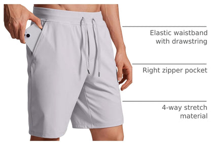4-Way Stretch Workout Shorts 9" | Wrinkle-Free, Premium Soft, Casual, Pockets, for Men