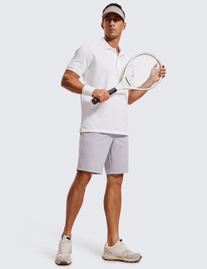 4-Way Stretch Workout Shorts 9" | Wrinkle-Free, Premium Soft, Casual, Pockets, for Men
