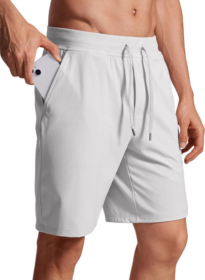 4-Way Stretch Workout Shorts 9" | Wrinkle-Free, Premium Soft, Casual, Pockets, for Men