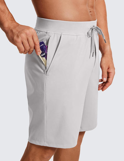 4-Way Stretch Workout Shorts 9" | Wrinkle-Free, Premium Soft, Casual, Pockets, for Men