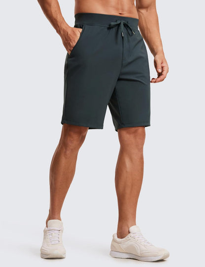 4-Way Stretch Workout Shorts 9" | Wrinkle-Free, Premium Soft, Casual, Pockets, for Men