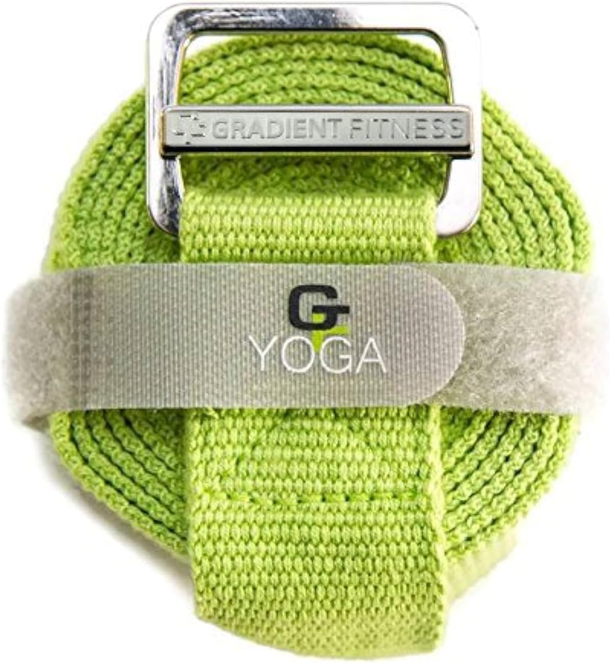 Yoga Strap, Friction-Less Easy-Feed Buckle, Super Soft Cotton/Polyester Blend Webbing, Free eGuide. (8 Feet)