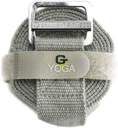 Yoga Strap, Friction-Less Easy-Feed Buckle, Super Soft Cotton/Polyester Blend Webbing, Free eGuide. (8 Feet)