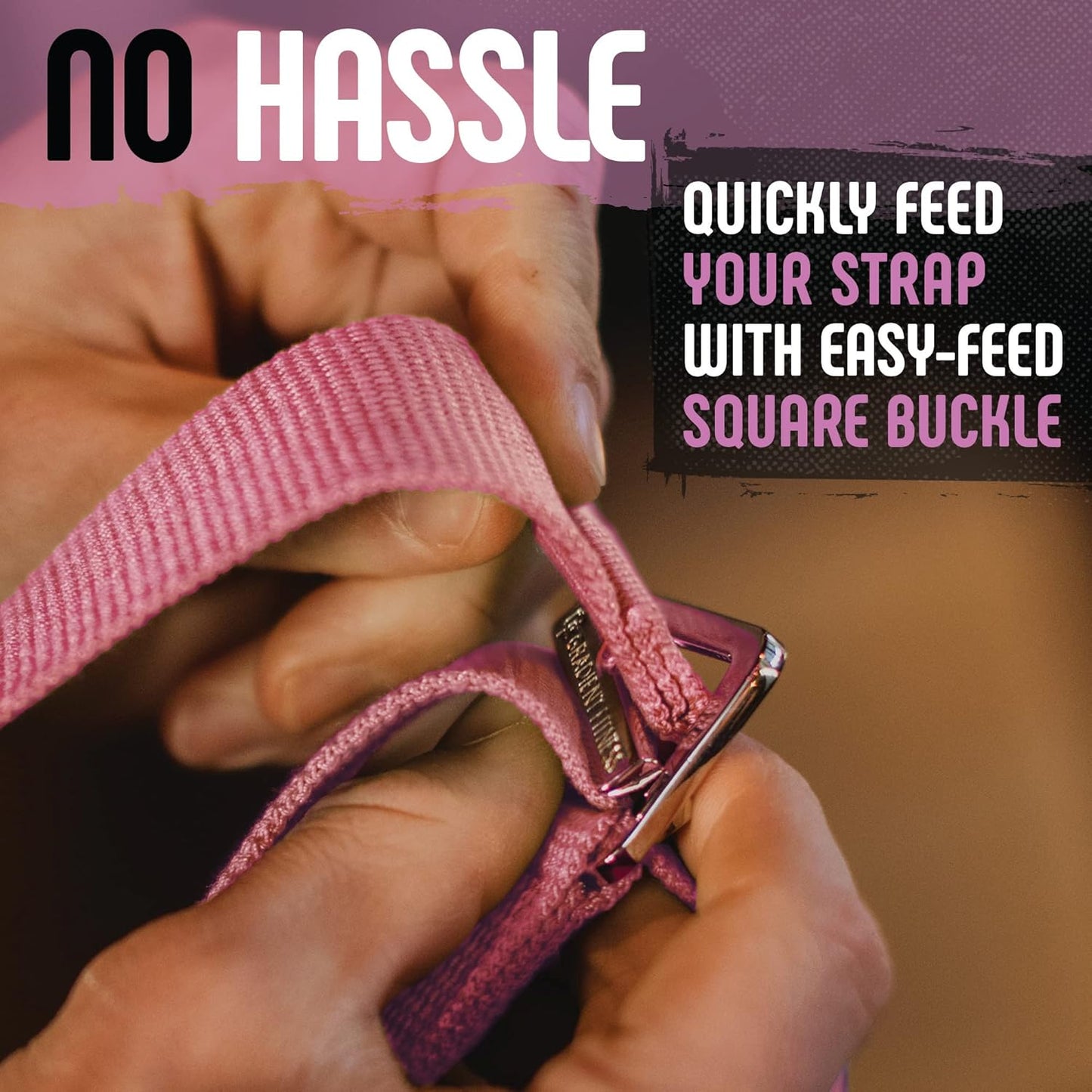 Yoga Strap, Friction-Less Easy-Feed Buckle, Super Soft Cotton/Polyester Blend Webbing, Free eGuide. (8 Feet)