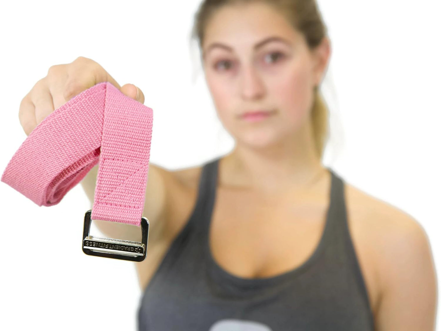 Yoga Strap, Friction-Less Easy-Feed Buckle, Super Soft Cotton/Polyester Blend Webbing, Free eGuide. (8 Feet)
