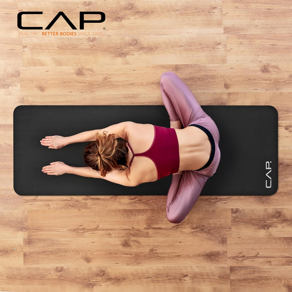Barbell 1-Inch High Density Exercise Yoga Mat with Strap | Multiple Colors