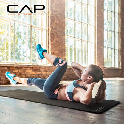 Barbell 1-Inch High Density Exercise Yoga Mat with Strap | Multiple Colors