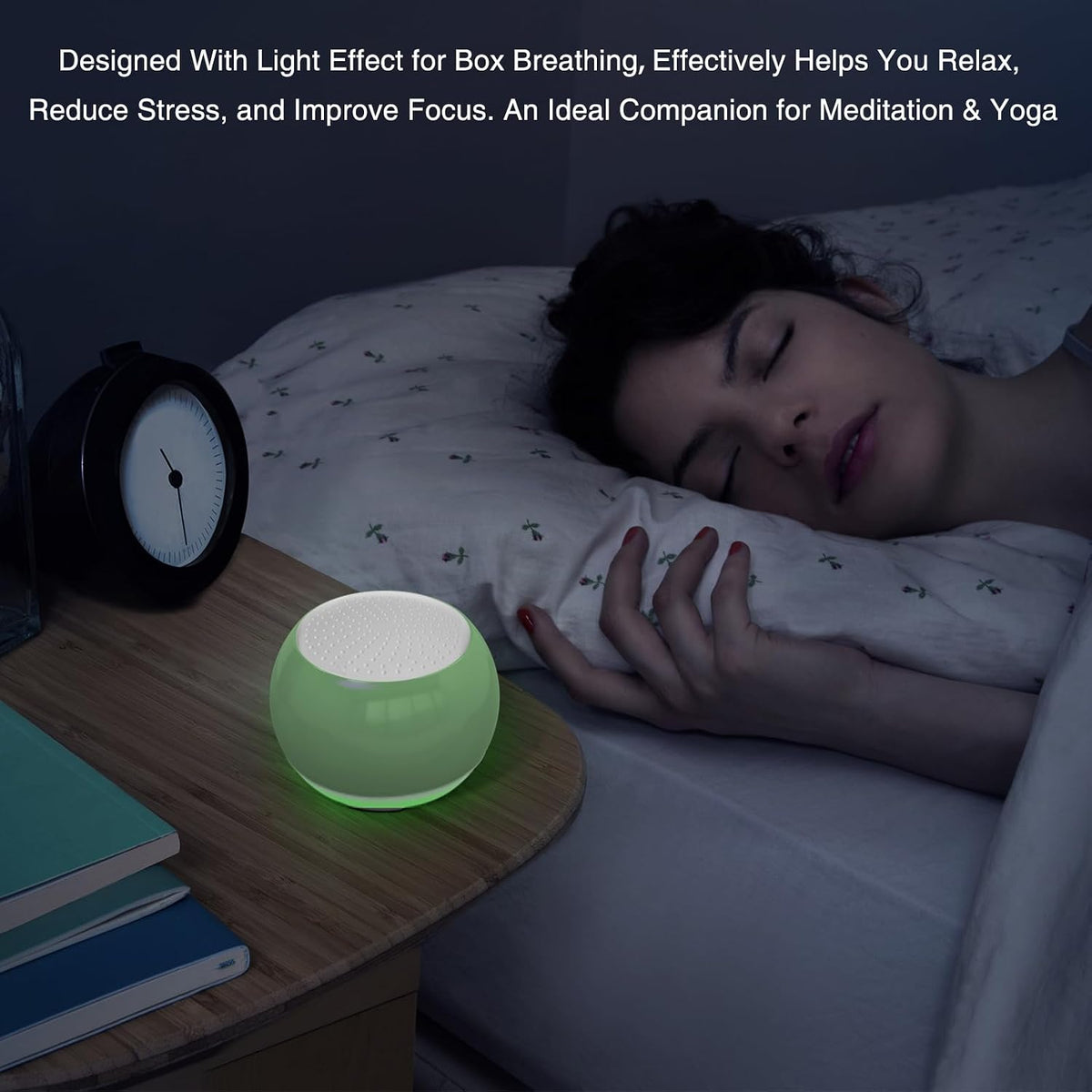 Soundary Ceramic Craft Bluetooth Speaker for Meditation & Yoga, Sound Therapy Machine for Stress Relief, Sleep Aid and Focus, Deep Bass, Louder Volume, Light Effect for Boxing Breathing (Purple)