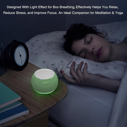 Soundary Ceramic Craft Bluetooth Speaker for Meditation & Yoga, Sound Therapy Machine for Stress Relief, Sleep Aid and Focus, Deep Bass, Louder Volume, Light Effect for Boxing Breathing (Purple)
