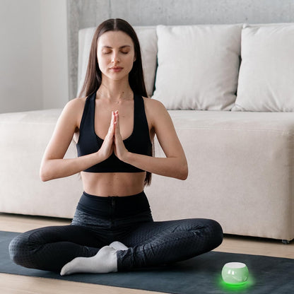 Soundary Ceramic Craft Bluetooth Speaker for Meditation & Yoga, Sound Therapy Machine for Stress Relief, Sleep Aid and Focus, Deep Bass, Louder Volume, Light Effect for Boxing Breathing (Purple)