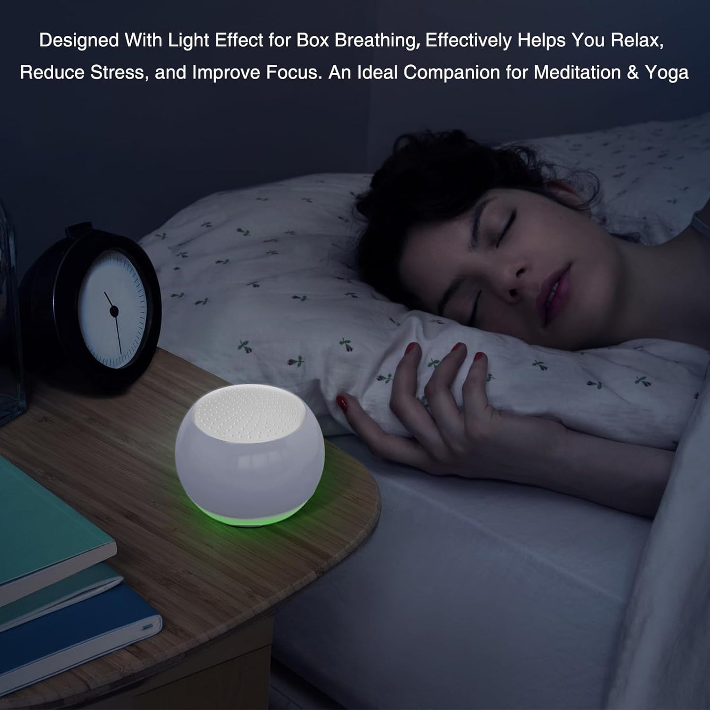 Soundary Ceramic Craft Bluetooth Speaker for Meditation & Yoga, Sound Therapy Machine for Stress Relief, Sleep Aid and Focus, Deep Bass, Louder Volume, Light Effect for Boxing Breathing (Purple)