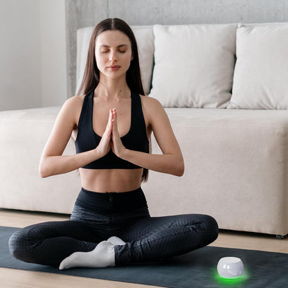 Soundary Ceramic Craft Bluetooth Speaker for Meditation & Yoga, Sound Therapy Machine for Stress Relief, Sleep Aid and Focus, Deep Bass, Louder Volume, Light Effect for Boxing Breathing (Purple)