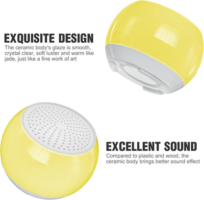 Soundary Ceramic Craft Bluetooth Speaker for Meditation & Yoga, Sound Therapy Machine for Stress Relief, Sleep Aid and Focus, Deep Bass, Louder Volume, Light Effect for Boxing Breathing (Purple)