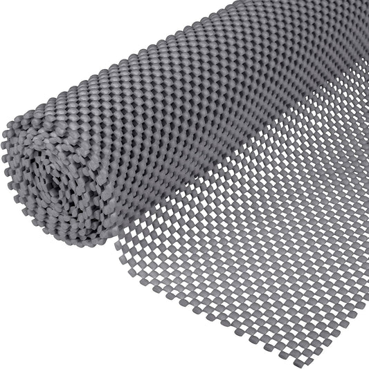 Non-Slip Mat Area Rug Pad Anti Slip Gripper Roll Rubber Matting Waterproof Floor Mat PVC Shelf Drawer Liner for Home, Office, Cars, Caravans (Gray, 30 x 200 cm)
