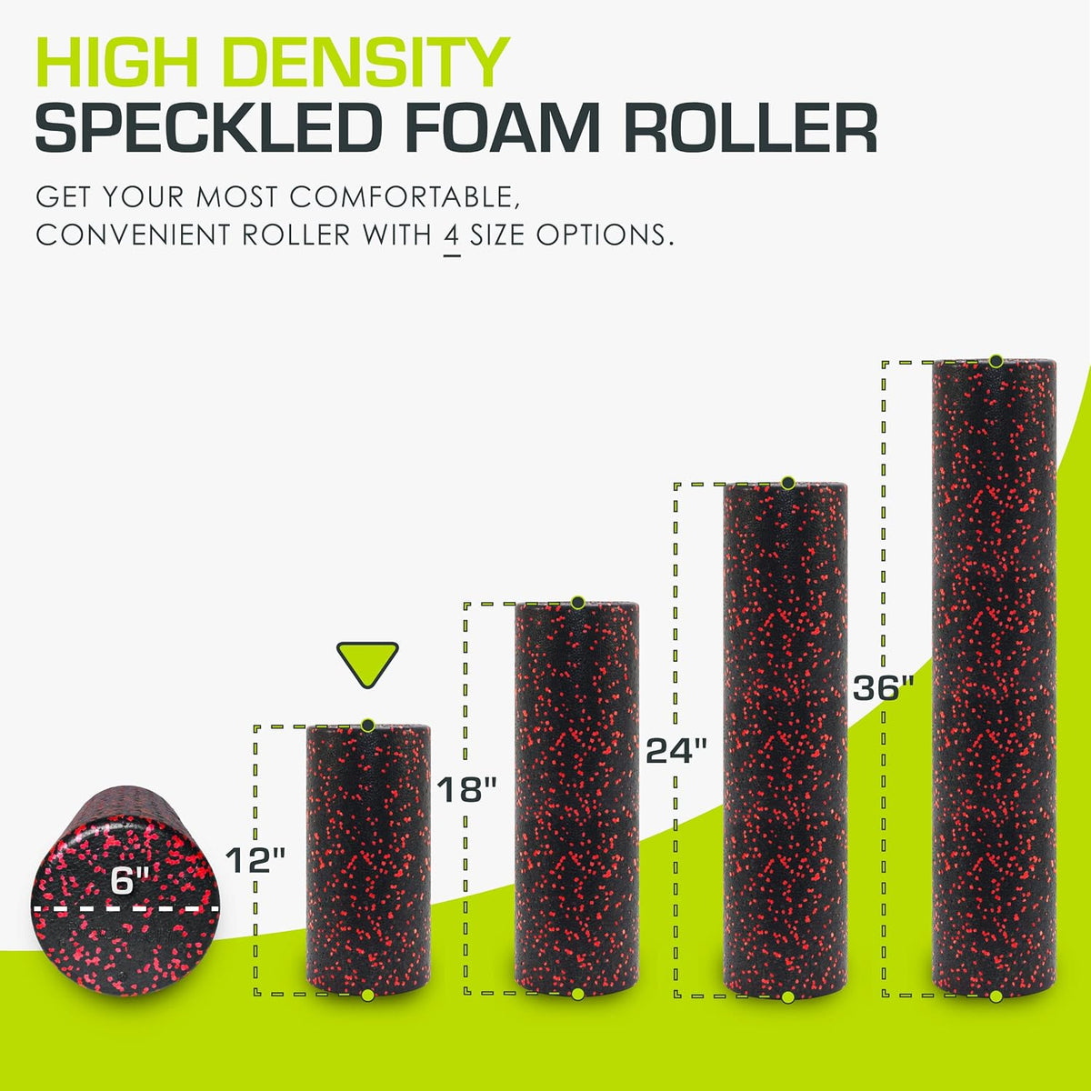 High Density Foam Rollers 12 - inches long, Firm Full Body Athletic Massage Tool for Back Stretching, Yoga, Pilates, Post Workout Muscle Recuperation, Black/Blue