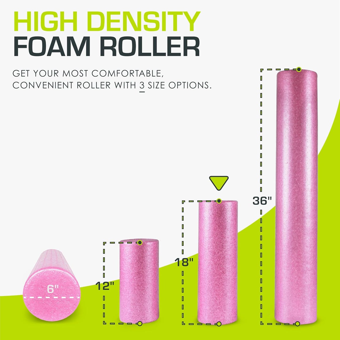 High Density Foam Rollers 12 - inches long, Firm Full Body Athletic Massage Tool for Back Stretching, Yoga, Pilates, Post Workout Muscle Recuperation, Black/Blue