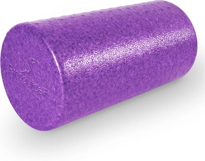 High Density Foam Rollers 12 - inches long, Firm Full Body Athletic Massage Tool for Back Stretching, Yoga, Pilates, Post Workout Muscle Recuperation, Black/Blue