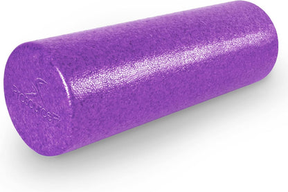 High Density Foam Rollers 12 - inches long, Firm Full Body Athletic Massage Tool for Back Stretching, Yoga, Pilates, Post Workout Muscle Recuperation, Black/Blue