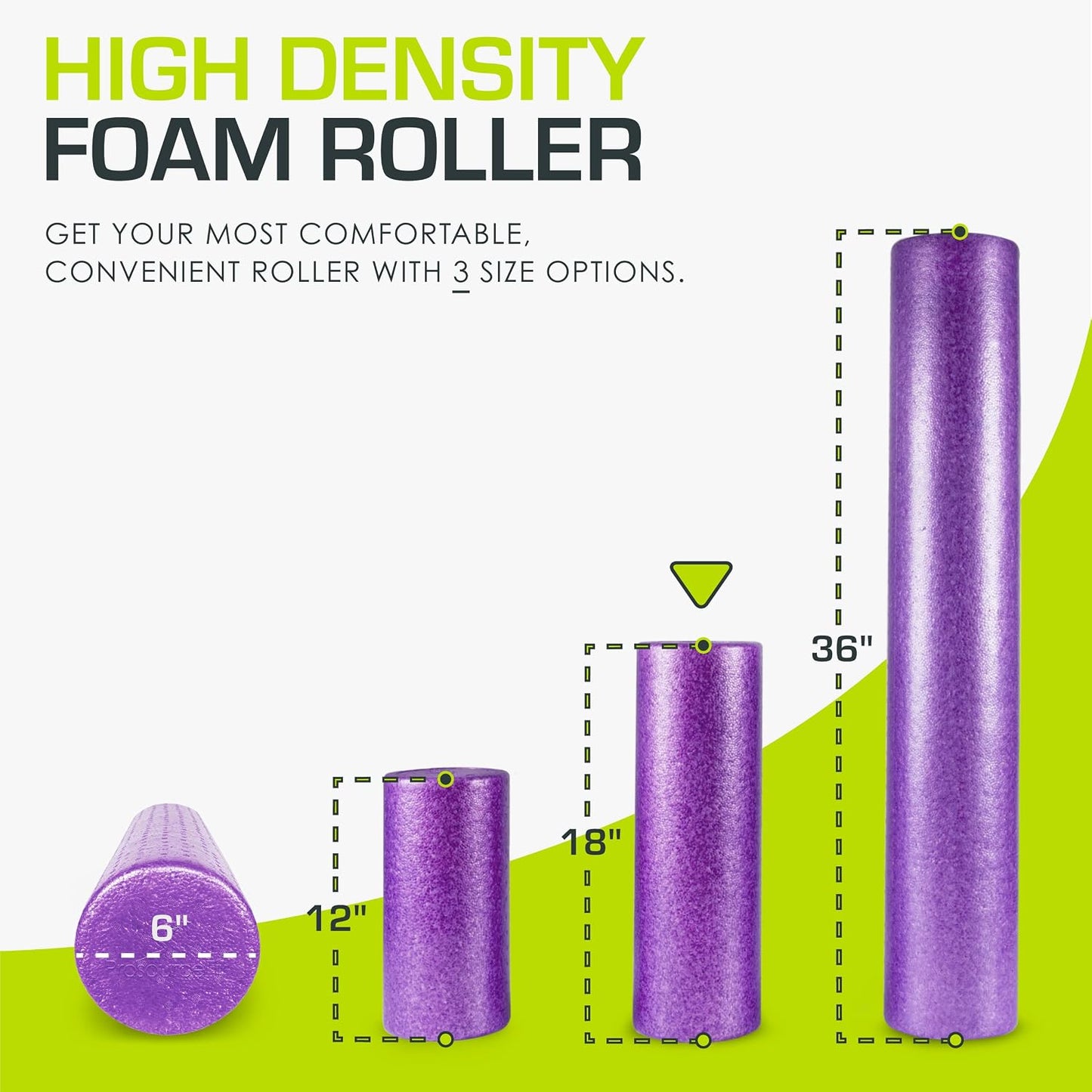 High Density Foam Rollers 12 - inches long, Firm Full Body Athletic Massage Tool for Back Stretching, Yoga, Pilates, Post Workout Muscle Recuperation, Black/Blue