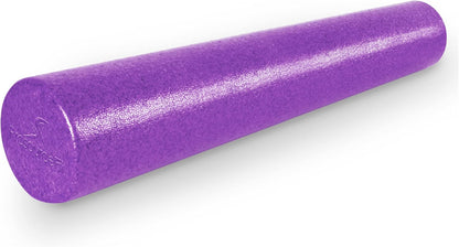 High Density Foam Rollers 12 - inches long, Firm Full Body Athletic Massage Tool for Back Stretching, Yoga, Pilates, Post Workout Muscle Recuperation, Black/Blue