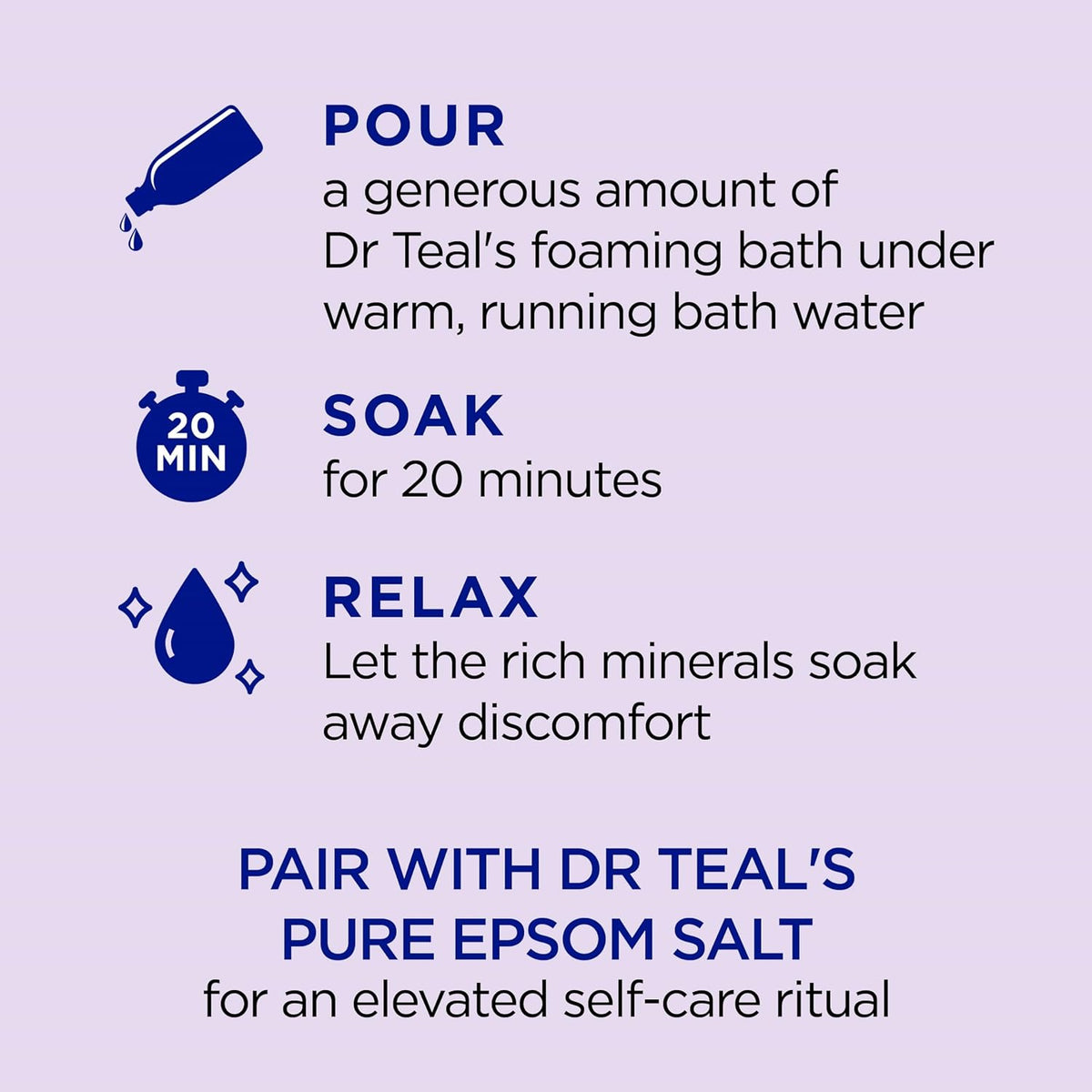 Foaming Bath with Pure Epsom Salt, Soothe & Sleep with Lavender, 34 fl oz (Pack of 4)
