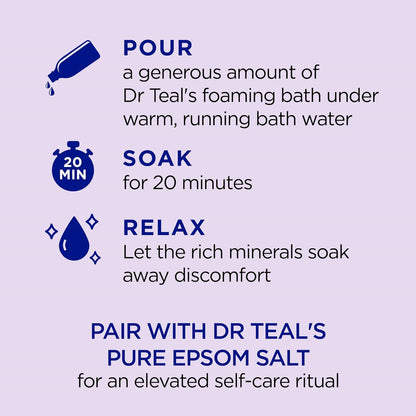 Foaming Bath with Pure Epsom Salt, Soothe & Sleep with Lavender, 34 fl oz (Pack of 4)