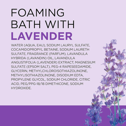 Foaming Bath with Pure Epsom Salt, Soothe & Sleep with Lavender, 34 fl oz (Pack of 4)