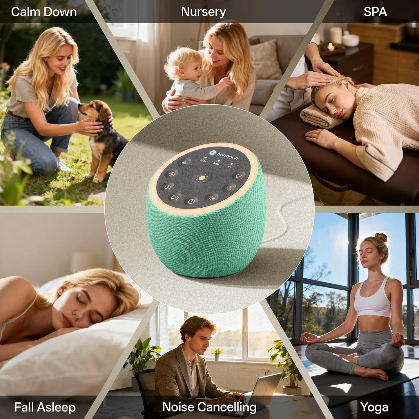 Sound Machine for Sleep, Cocoon 2, 40 Sounds, Dual-Speaker, Plug in