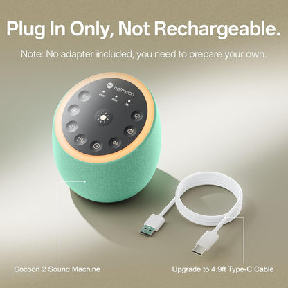 Sound Machine for Sleep, Cocoon 2, 40 Sounds, Dual-Speaker, Plug in