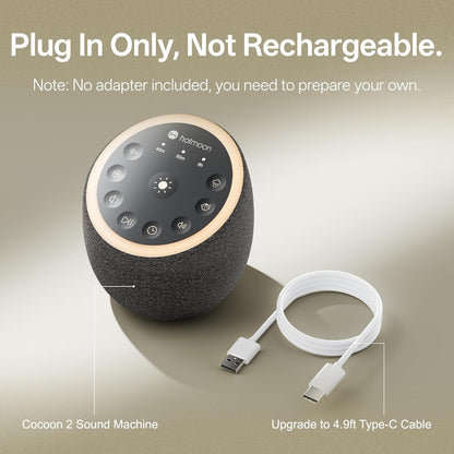 Sound Machine for Sleep, Cocoon 2, 40 Sounds, Dual-Speaker, Plug in