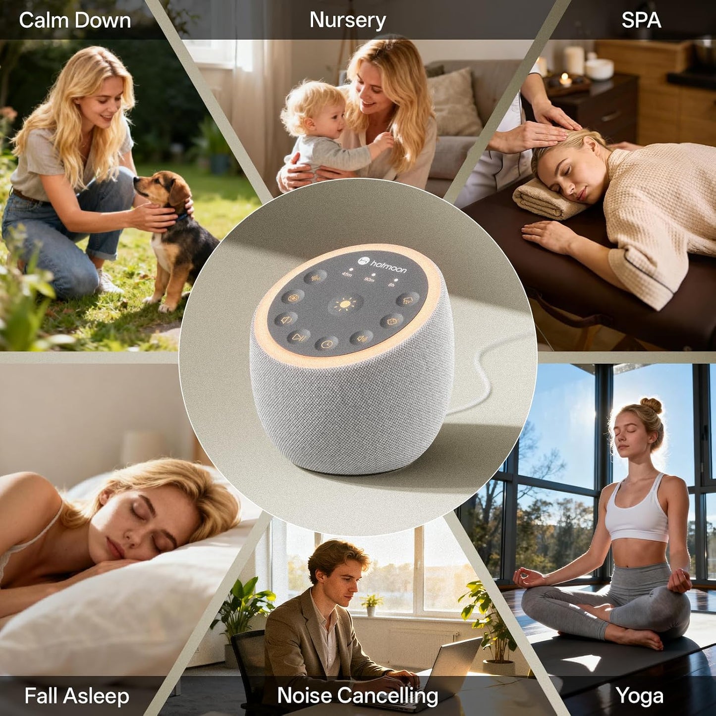 Sound Machine for Sleep, Cocoon 2, 40 Sounds, Dual-Speaker, Plug in
