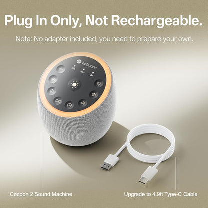 Sound Machine for Sleep, Cocoon 2, 40 Sounds, Dual-Speaker, Plug in