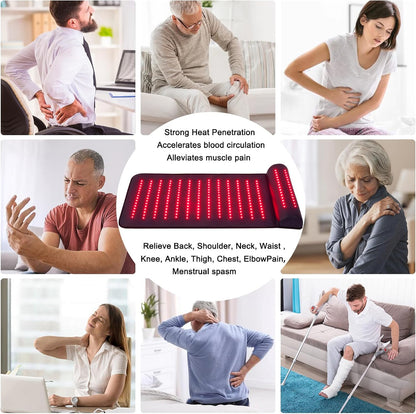 Infrared Red Light Therapy, Red Light Therapy Mat with Neck Support, 660nm&850nm NIR Deep Wavelength Blanket Pad for Back Belly Knee Shoulder HIPS Body Pain Relief