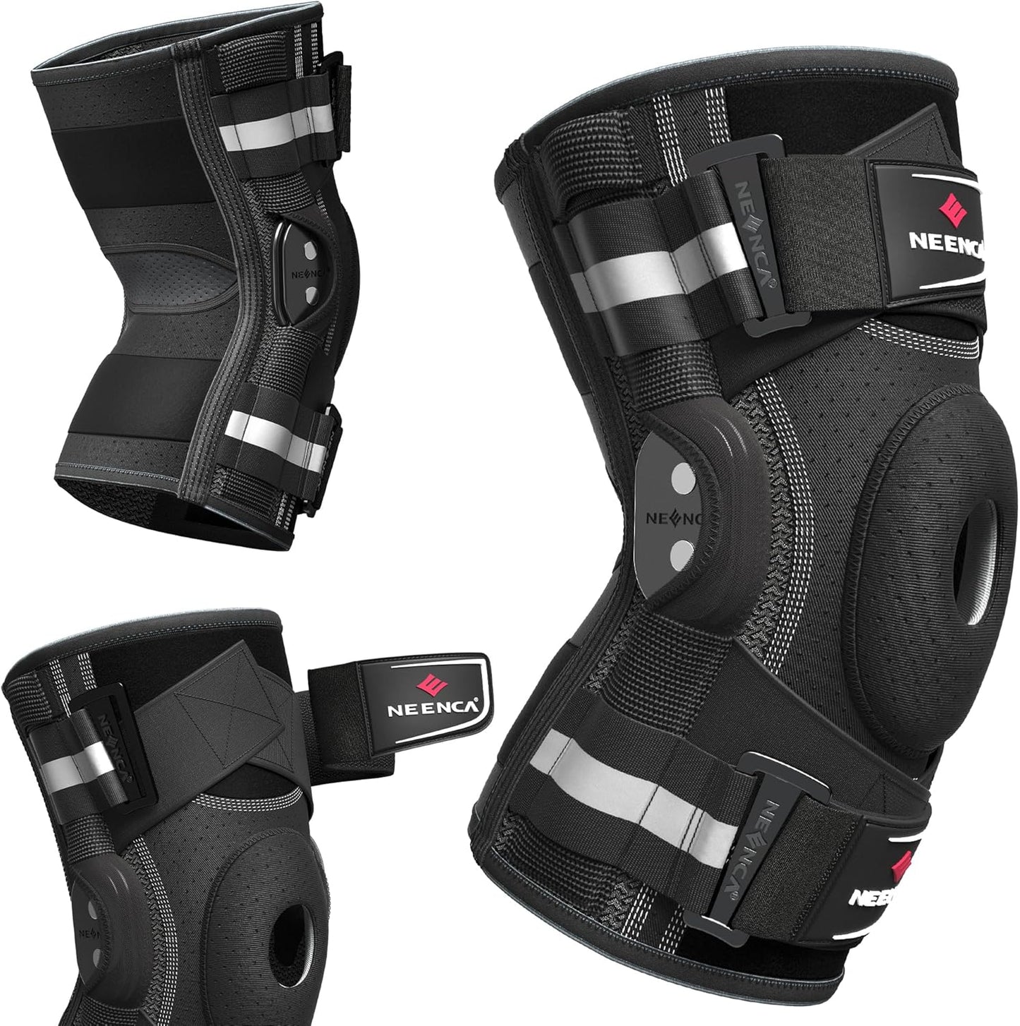Professional Knee Brace for Knee Pain, Hinged Knee Support with Patented X-Strap Fixing System, Medical for Pain Relief, Arthritis, Meniscus Tear, ACL, PCL, MCL, Runner, Sport