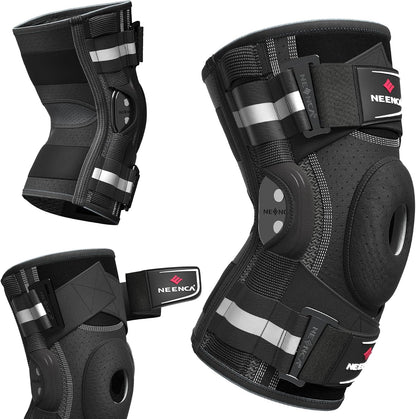 Professional Knee Brace for Knee Pain, Hinged Knee Support with Patented X-Strap Fixing System, Medical for Pain Relief, Arthritis, Meniscus Tear, ACL, PCL, MCL, Runner, Sport