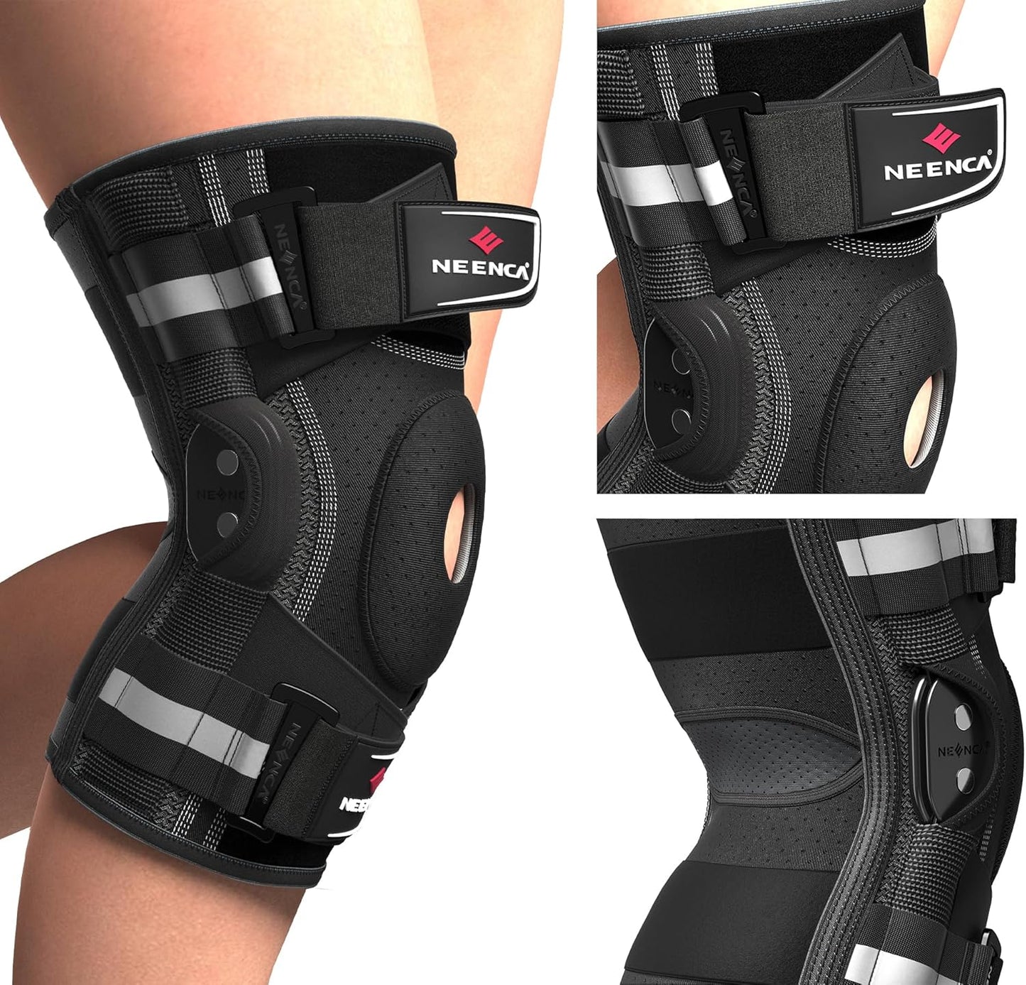 Professional Knee Brace for Knee Pain, Hinged Knee Support with Patented X-Strap Fixing System, Medical for Pain Relief, Arthritis, Meniscus Tear, ACL, PCL, MCL, Runner, Sport