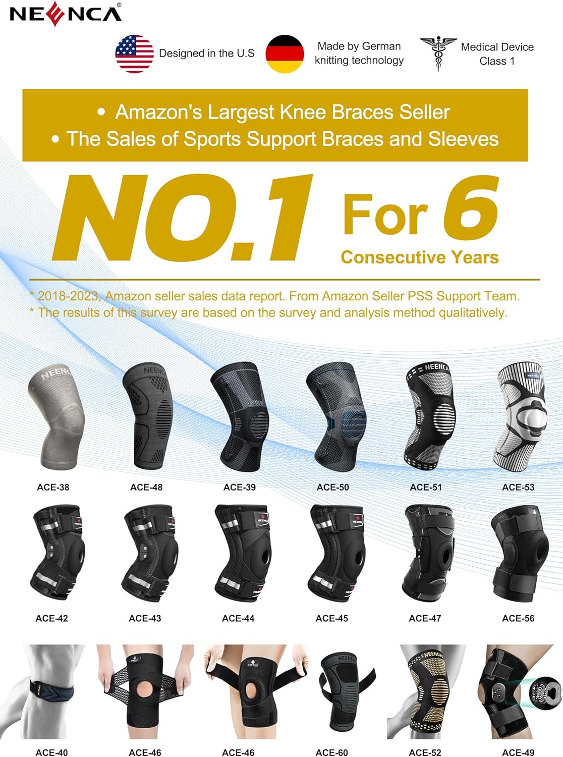 Professional Knee Brace for Knee Pain, Hinged Knee Support with Patented X-Strap Fixing System, Medical for Pain Relief, Arthritis, Meniscus Tear, ACL, PCL, MCL, Runner, Sport