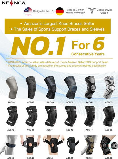 Professional Knee Brace for Knee Pain, Hinged Knee Support with Patented X-Strap Fixing System, Medical for Pain Relief, Arthritis, Meniscus Tear, ACL, PCL, MCL, Runner, Sport