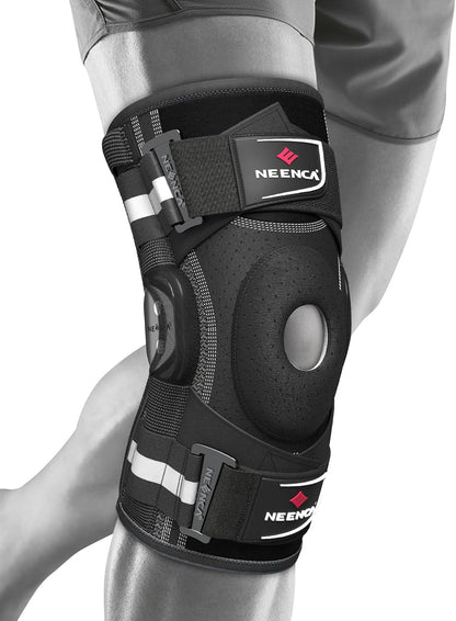 Professional Knee Brace for Knee Pain, Hinged Knee Support with Patented X-Strap Fixing System, Medical for Pain Relief, Arthritis, Meniscus Tear, ACL, PCL, MCL, Runner, Sport