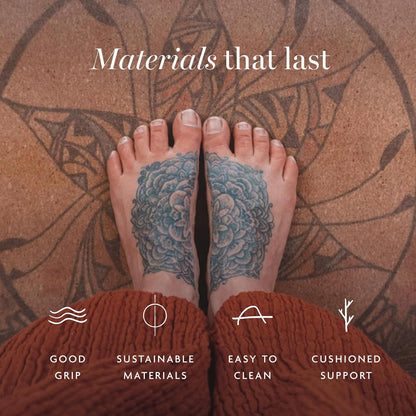 Cork Yoga Mat - Artist Designed, Premium Printed Eco-Friendly Non-Slip mat, Great for Regular & Hot Yoga, Pilates, Workouts 72 inch x 24 inch x 3mm Thick